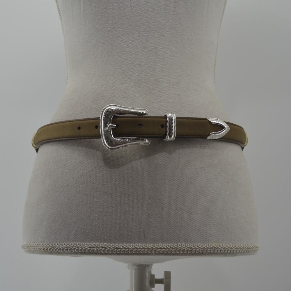 3D Western Brown Leather Belt Cowgirl Size 32 Heart Conchos - Picture 11 of 11